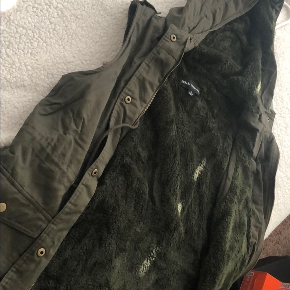 Army green vest jacket